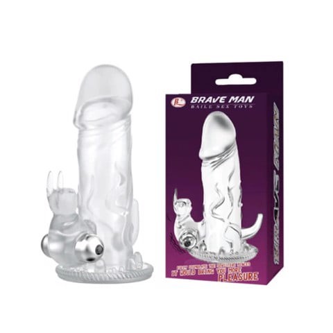 Bao cao su đôn dên tăng kích thước rung phần gốc dương vật Baile Brave Man Pleasure