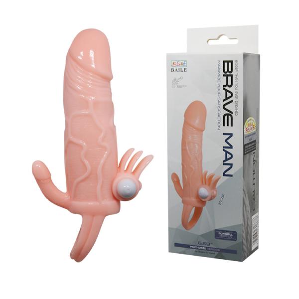 Bao cao su đôn dên tăng kích thước Baile Braveman - Rung kích thích điểm G 14.5cm 