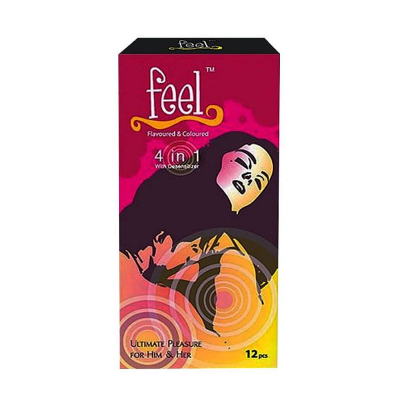 Bao cao su Feel Euphoria 4in1 kéo dài - Siêu mỏng - Hộp 12