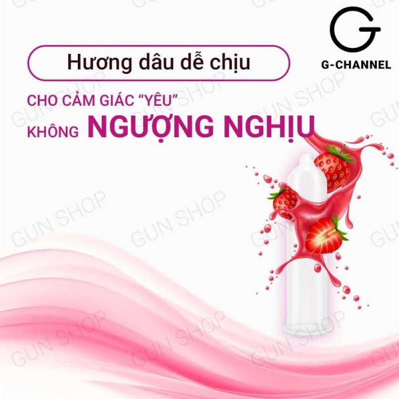 Bao cao su Relax hương dâu siêu mỏng mềm mại hộp 12 cái