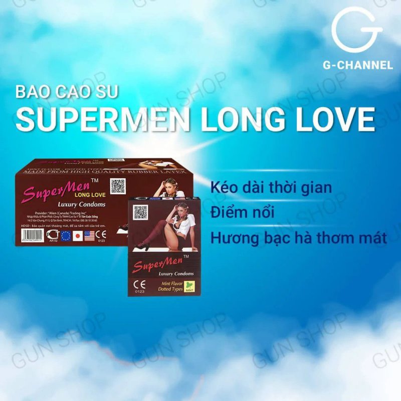 Supermen Long Love 120 cái - Bao cao su kéo dài - Siêu bền