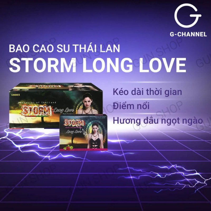 Storm Long Love hộp 120 cái bao cao su kéo dài hưng phấn