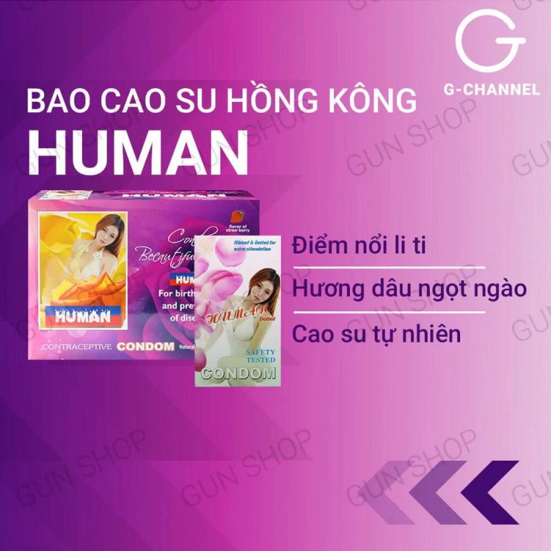 Bao cao su Human hương dâu thơm mát, hộp 120 cái giá tốt