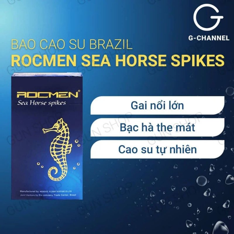 Bao cao su Rocmen Sea Horse Spikes hộp 10 kéo dài cực khoái