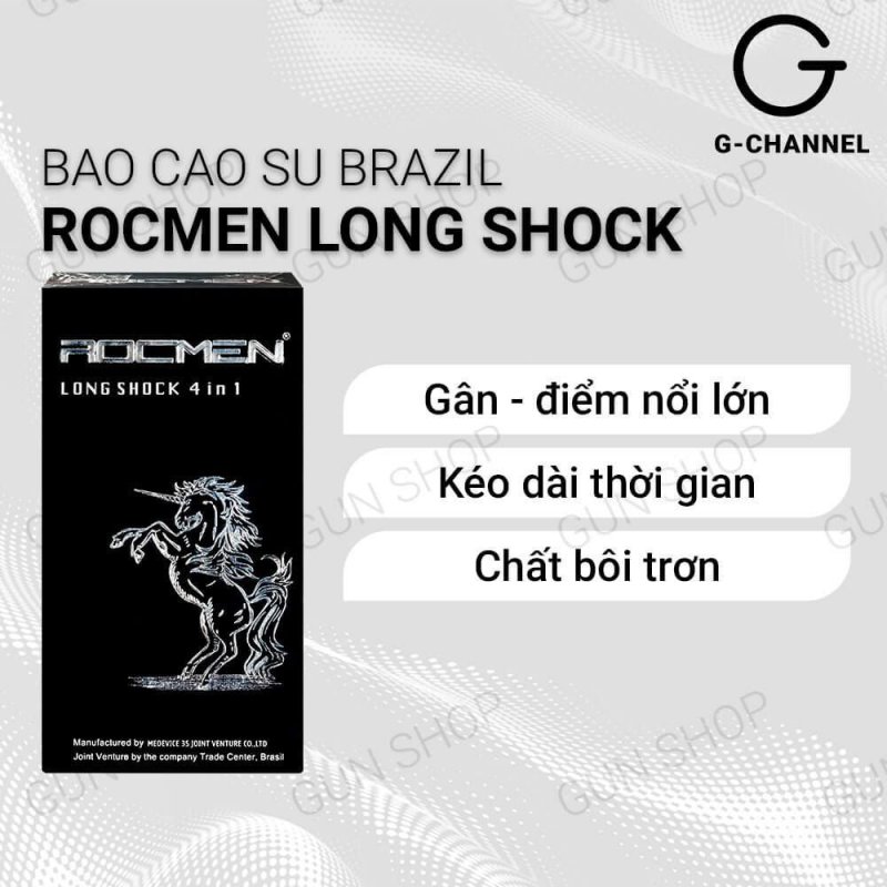 Bao cao su Rocmen Long Shock kéo dài quan hệ an toàn 12 cái