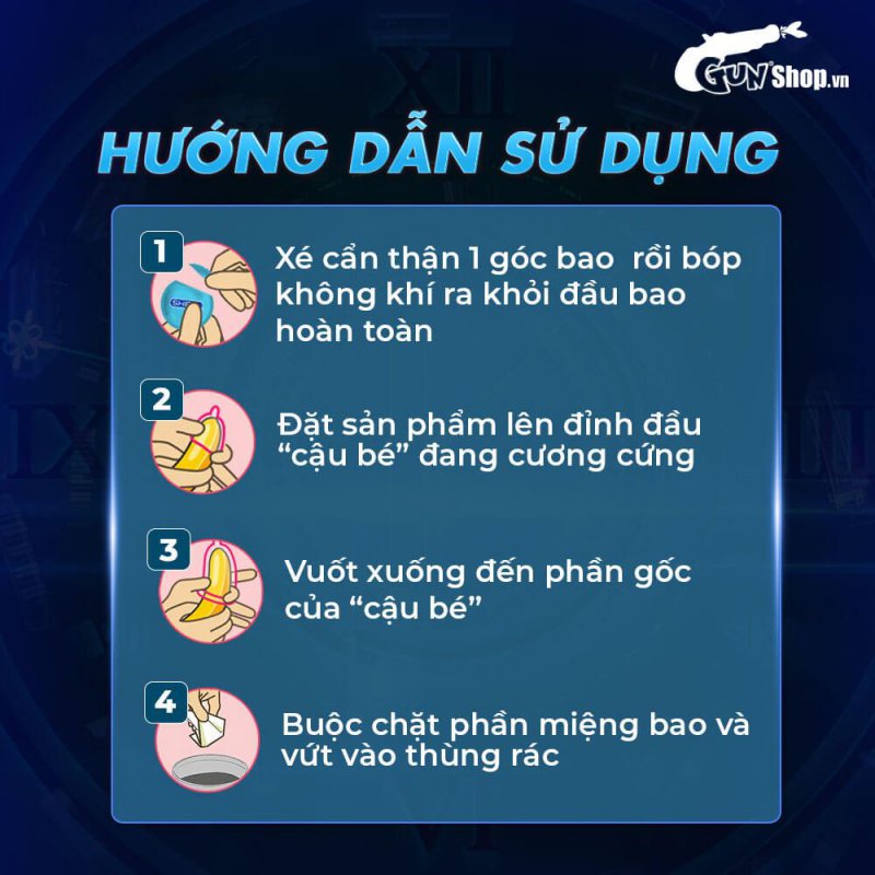 Bao cao su Ropockon mỏng 0.03mm hương dâu 12 cái Bảo Bình