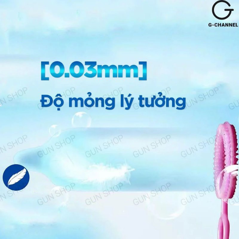 Bao cao su Gun siêu mỏng 0.03mm hộp 10 cái - An toàn, nhạy cảm
