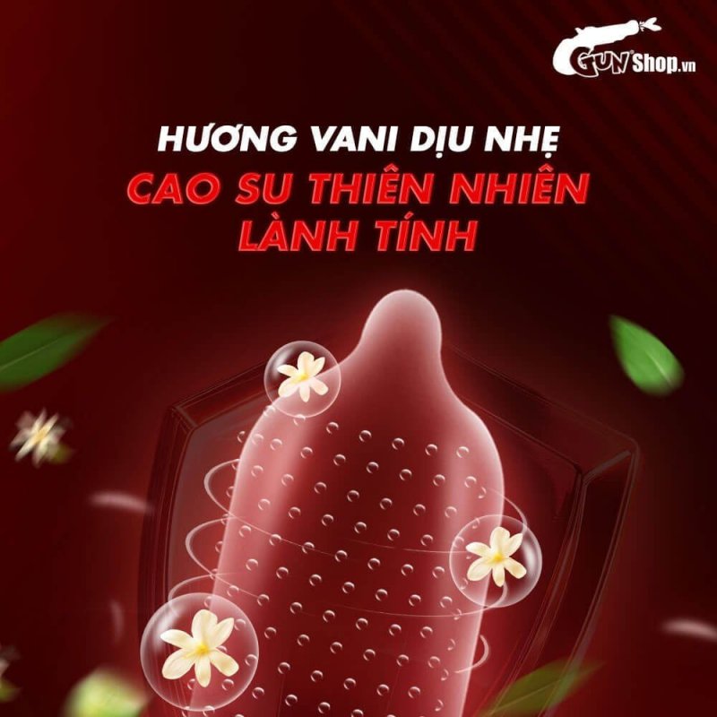 Bao cao su Juncai Okamto G-Spot Black siêu mỏng gai li ti 10 cái