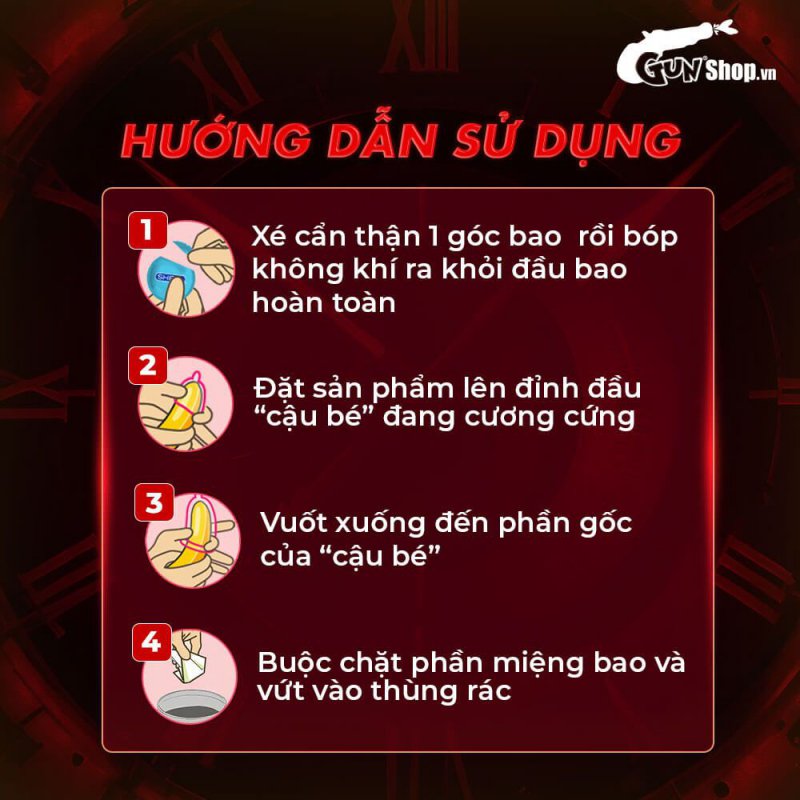 Bao cao su Juncai Okamto G-Spot Black siêu mỏng gai li ti 10 cái