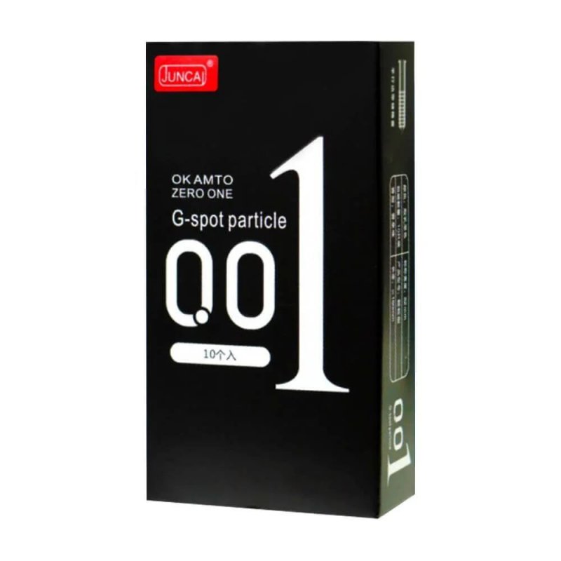 Bao cao su Juncai Okamto G-Spot Black siêu mỏng gai li ti 10 cái
