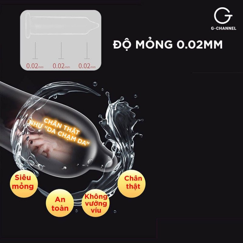 Bao cao su Sagami 002 siêu mỏng 0.02mm - Hộp 2 cái hàng chính hãng