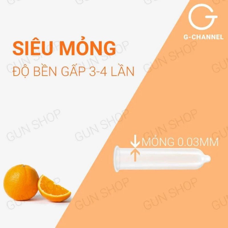Bao cao su Nakanishi siêu mỏng 0.03mm hương cam 4 cái giá tốt