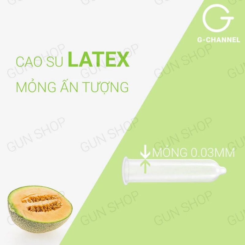 Bao cao su Nakanishi siêu mỏng 0.03mm hương dưa lưới, hộp 4 cái giá tốt