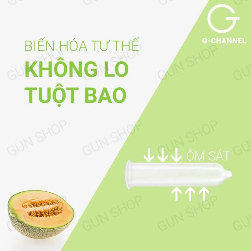 Bao cao su Nakanishi siêu mỏng 0.03mm hương dưa lưới, hộp 4 cái giá tốt