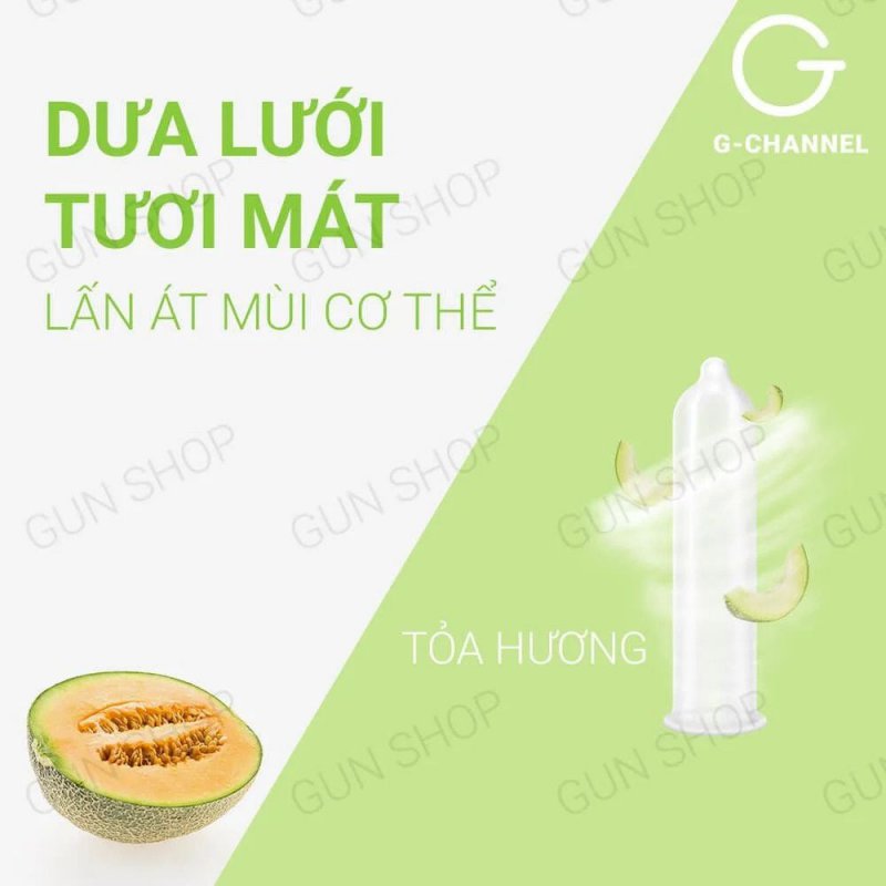 Bao cao su Nakanishi siêu mỏng 0.03mm hương dưa lưới, hộp 4 cái giá tốt