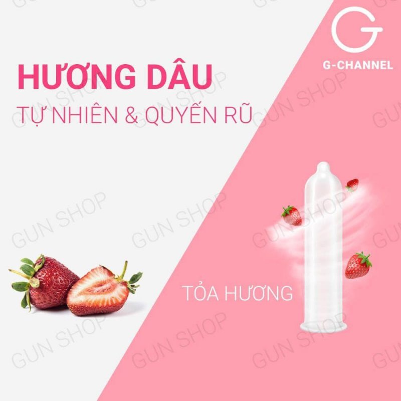 Bao cao su Nakanishi siêu mỏng 0.03mm hương dâu hộp 4 cái giá tốt