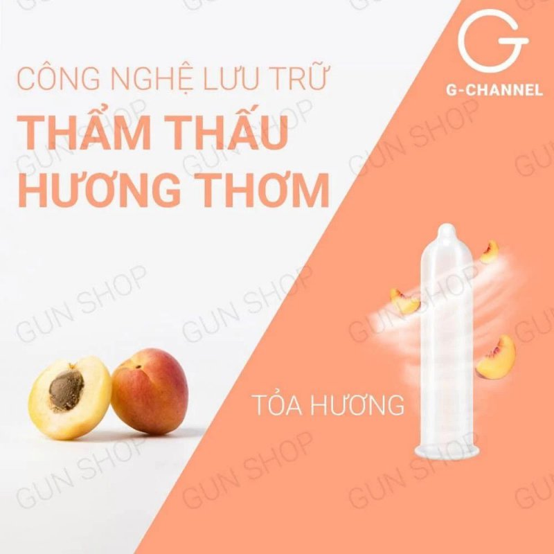 Bao cao su Nakanishi 0.03 siêu mỏng hương đào hộp 4 cái