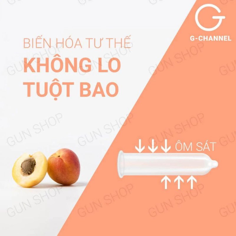 Bao cao su Nakanishi 0.03 siêu mỏng hương đào hộp 4 cái
