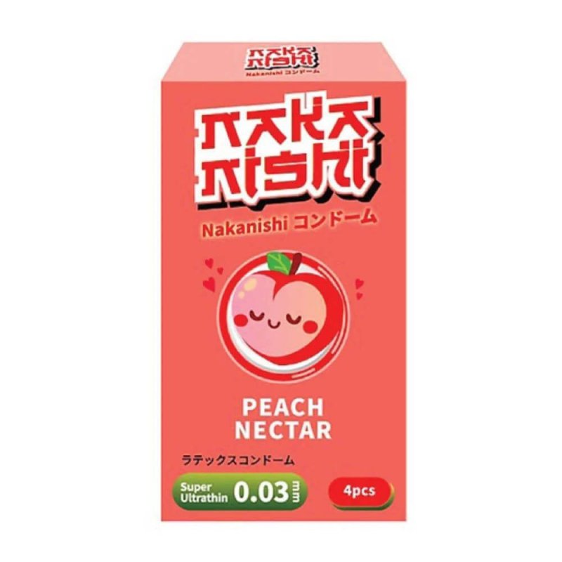 Bao cao su Nakanishi 0.03 siêu mỏng hương đào hộp 4 cái