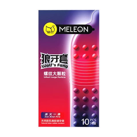 Bao cao su Meleon Wolfs Fang - Hạt nổi lớn lửa băng - Hộp 10 cái