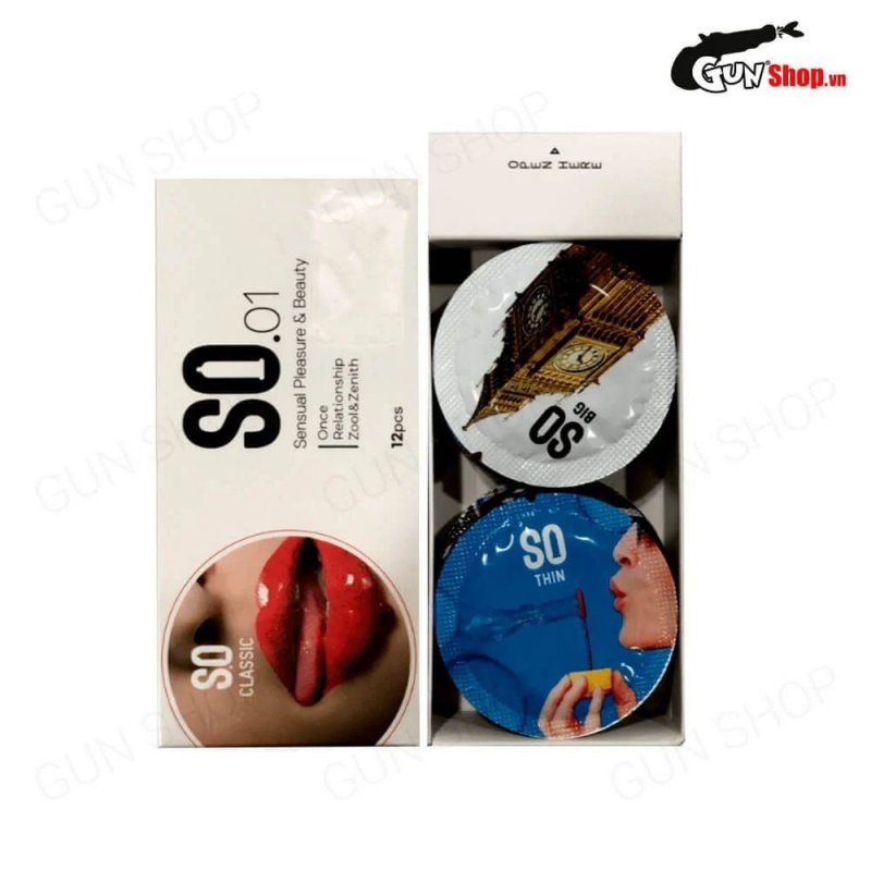 Bao cao su SO Classic mỏng gel bôi trơn siêu an toàn 12 cái