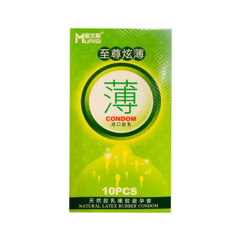 Muaisi Xanh Lá siêu mỏng hương dâu hộp 10 - An toàn uy tín