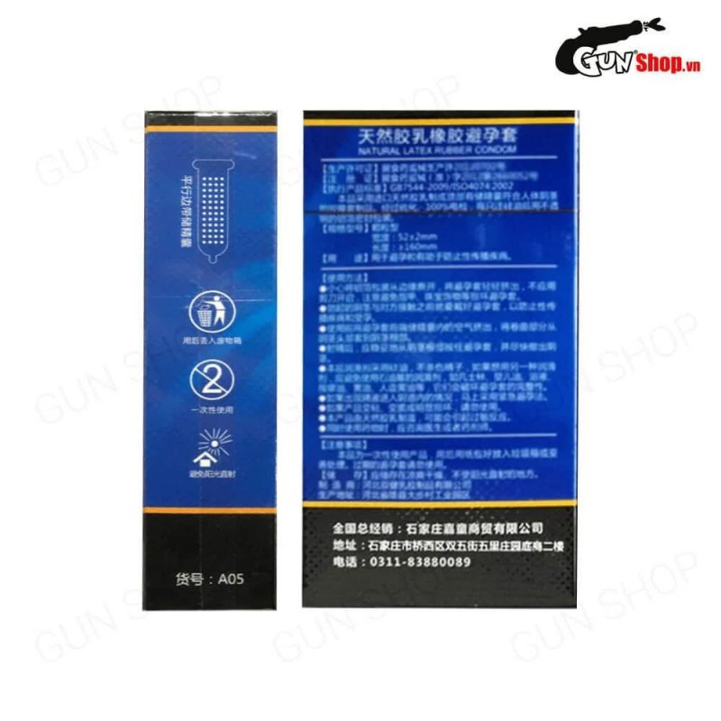 Bao cao su Muaisi Xanh Dương gel gai tăng khoái cảm hộp 10
