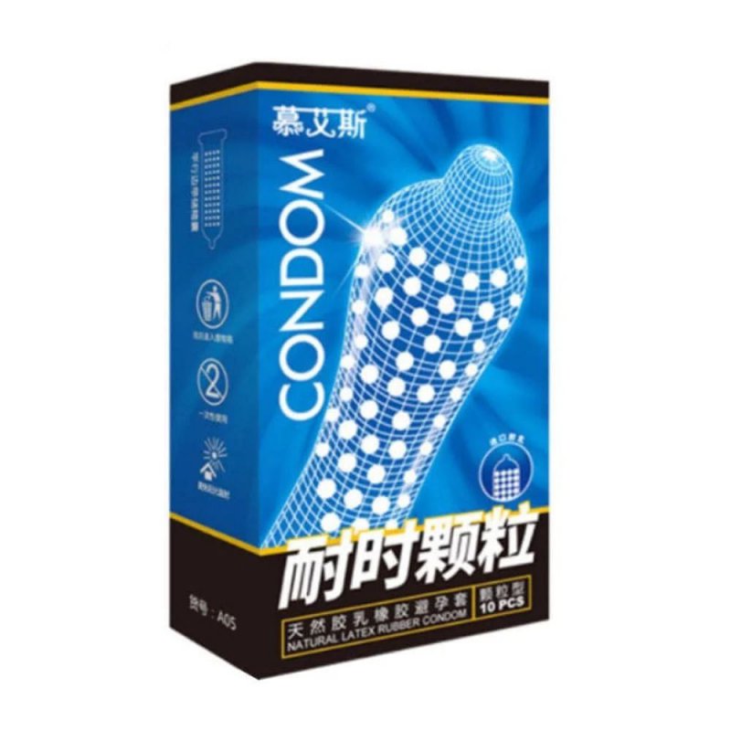 Bao cao su Muaisi Xanh Dương gel gai tăng khoái cảm hộp 10