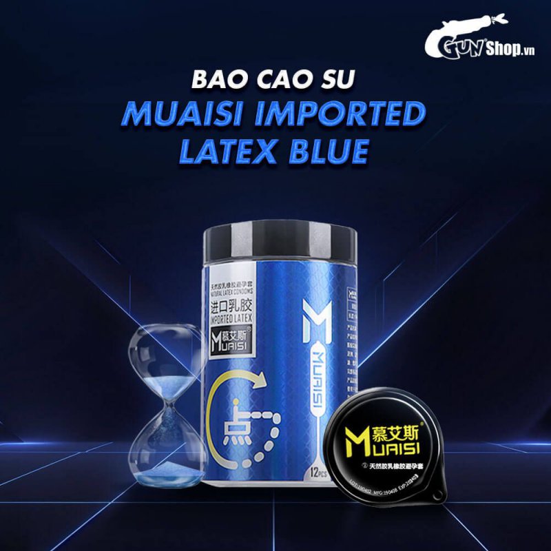 Bao cao su Muaisi xanh hạt sẵn an toàn hộp 12 cái chất lượng