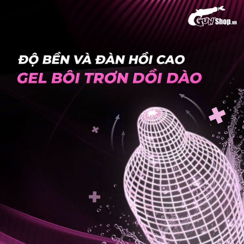 Bao cao su Muaisi Hồng siêu mỏng gel tự nhiên an toàn 10 cái