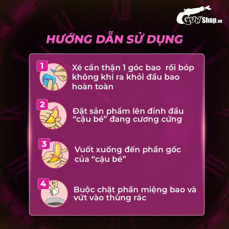 Bao cao su Muaisi Hồng siêu mỏng gel tự nhiên an toàn 10 cái
