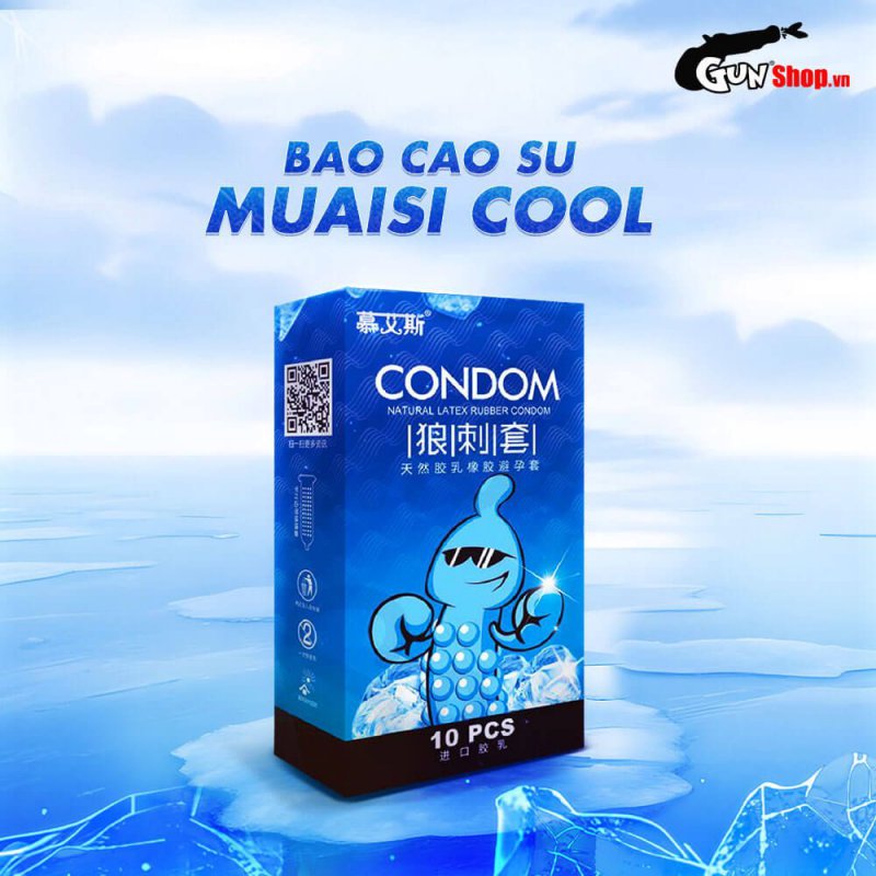 Bao cao su Muaisi Cool mát lạnh siêu mỏng - Hộp 10 cái giá tốt