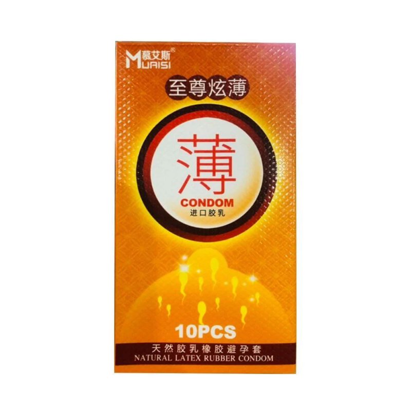 Bao cao su Muaisi Cam siêu mỏng thơm dâu - Hộp 10 cái giá tốt