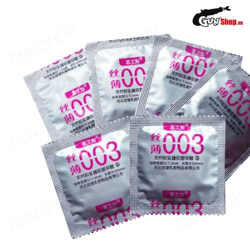 Bao cao su Muaisi 0.03 siêu mỏng mềm mại hộp 12 cái