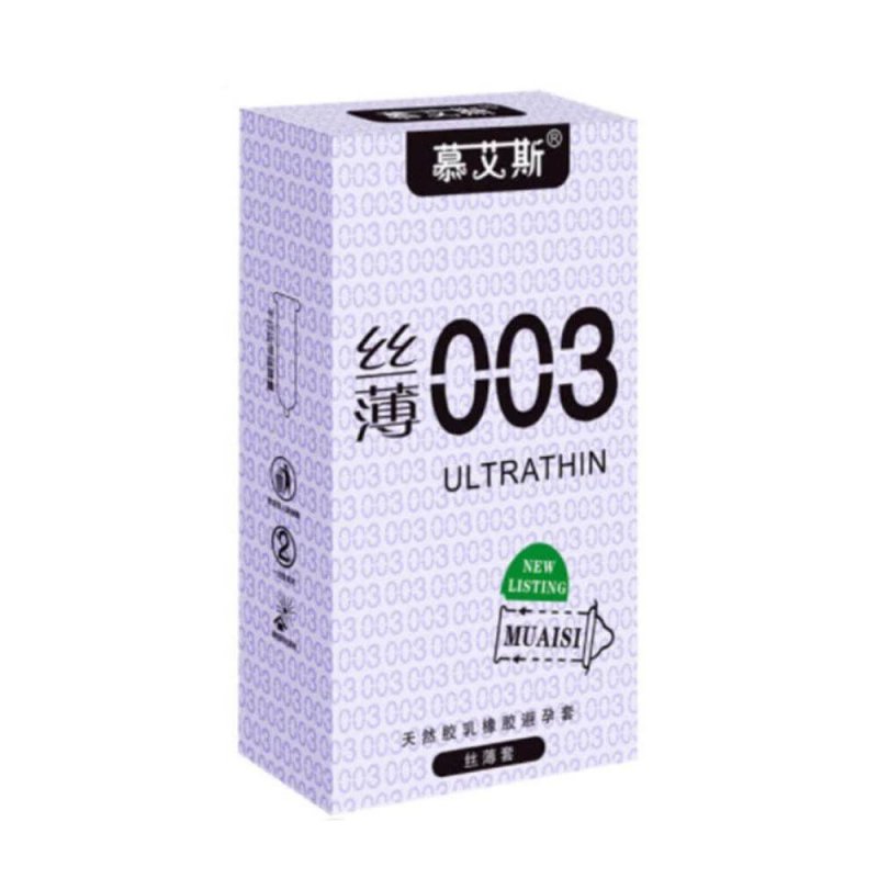 Bao cao su Muaisi 0.03 siêu mỏng mềm mại hộp 12 cái