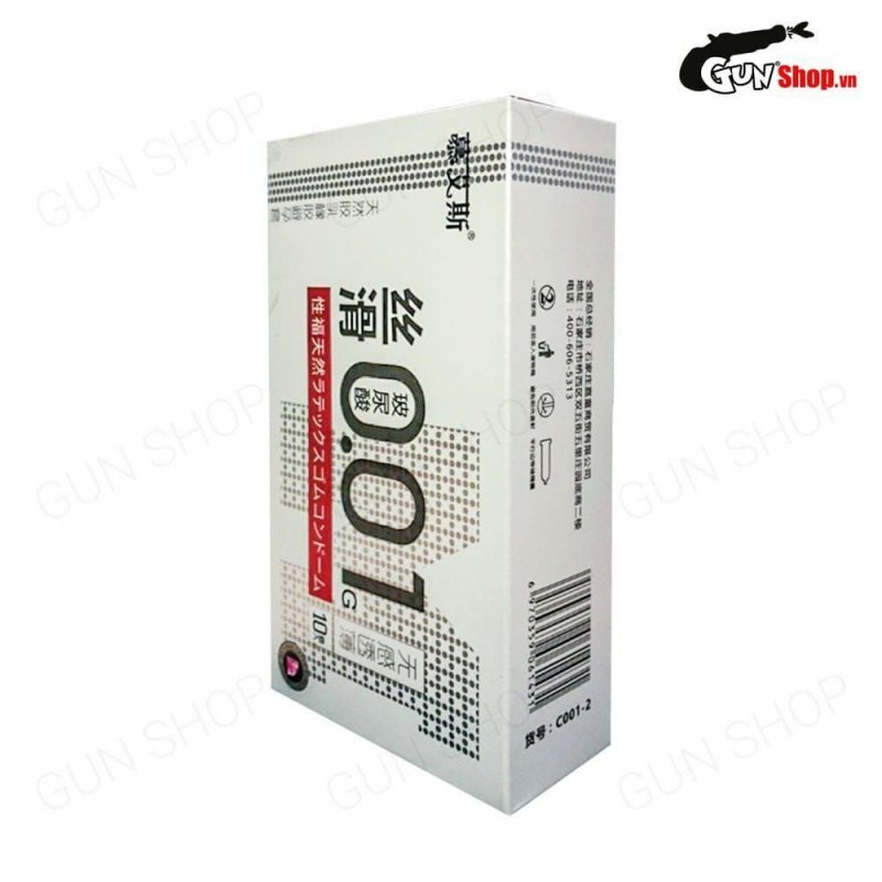Muaisi 0.01 Trắng siêu mỏng, mượt mà, hộp 10 cái tiện lợi