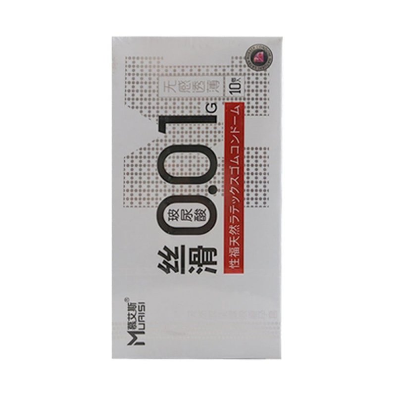 Muaisi 0.01 Trắng siêu mỏng, mượt mà, hộp 10 cái tiện lợi