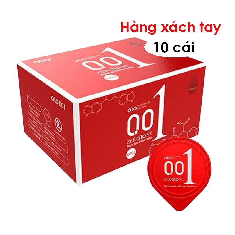 Bao cao su OLO 0.01 Đỏ - Siêu mỏng nóng ấm - Hộp 10 cái