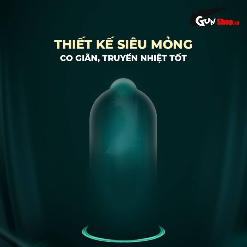 Bao cao su OLO 0.01 Đen siêu mỏng hương vani thơm mát hộp 10 cái an toàn