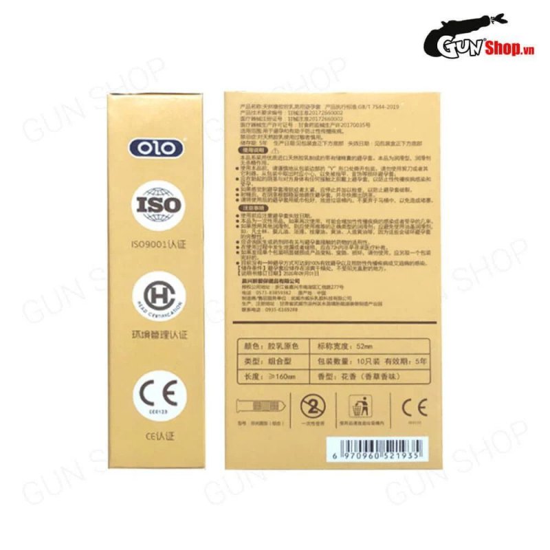 Bao cao su OLO 0.01 Đồng Hồ Vàng hộp 10 cái kéo dài thời gian