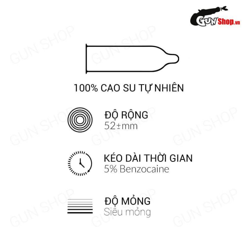 Bao cao su OLO 0.01 Đồng Hồ Xanh kéo dài thời gian hương vani