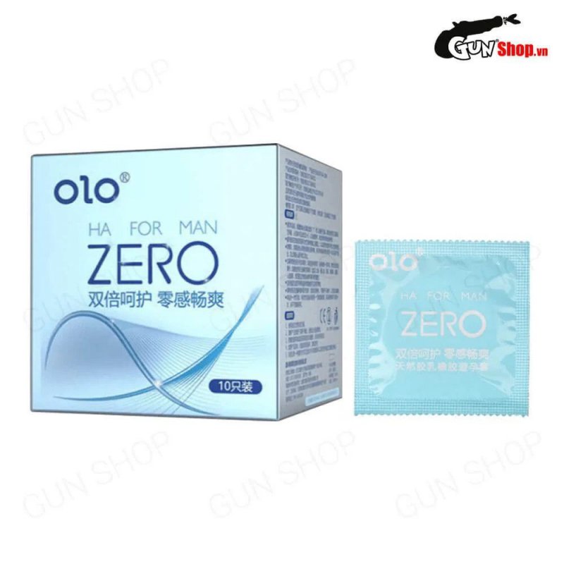 OLO 0.01 Zero Ha For Man - Bao cao su siêu mỏng nhiều gel, hộp 10 cái