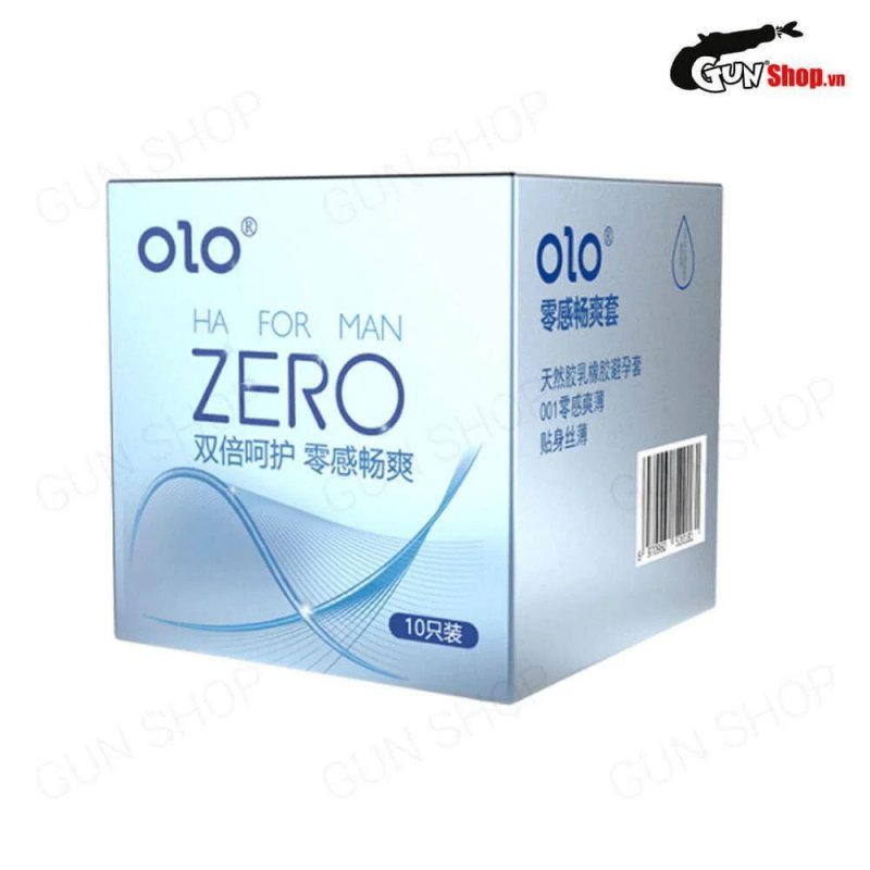 OLO 0.01 Zero Ha For Man - Bao cao su siêu mỏng nhiều gel, hộp 10 cái