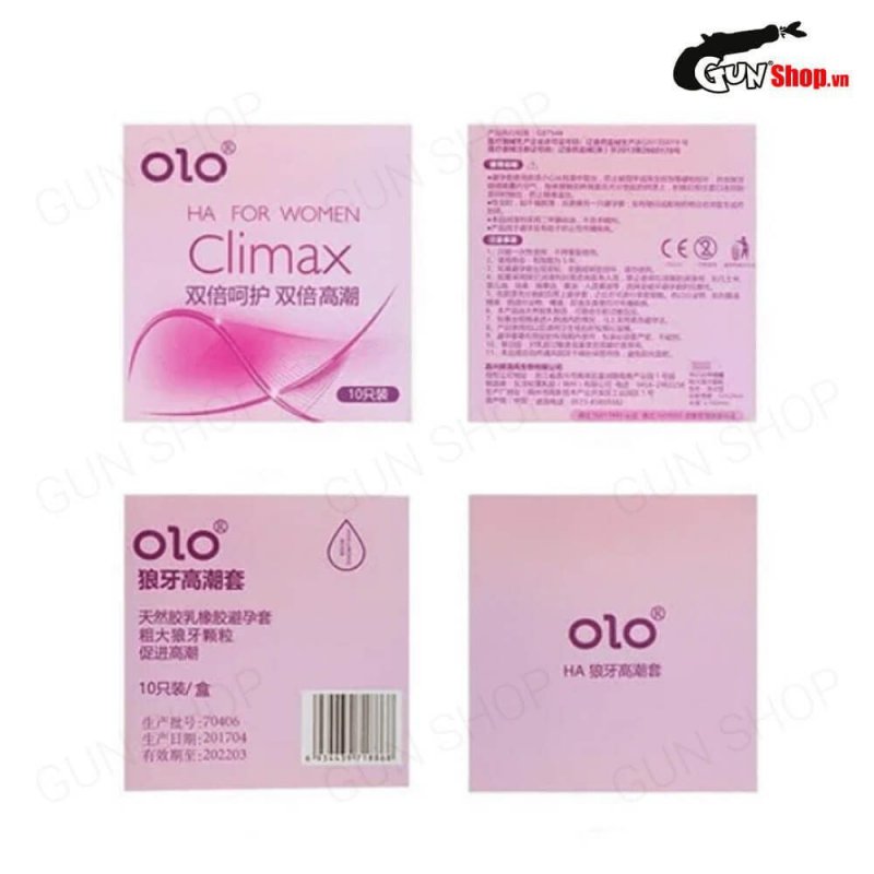 Bao cao su OLO siêu mỏng 0.01, dưỡng ẩm, gai li ti, hộp 10