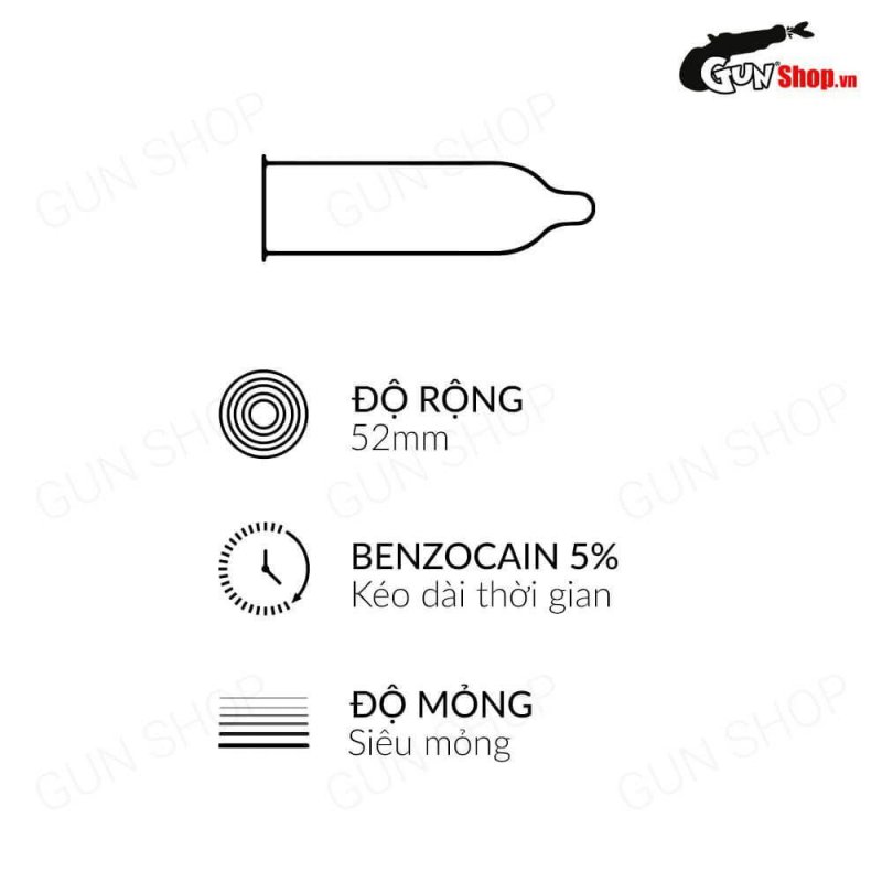 Bao cao su OLO 0.01 Zero Vàng siêu mỏng gân hạt hộp 10 cái an toàn