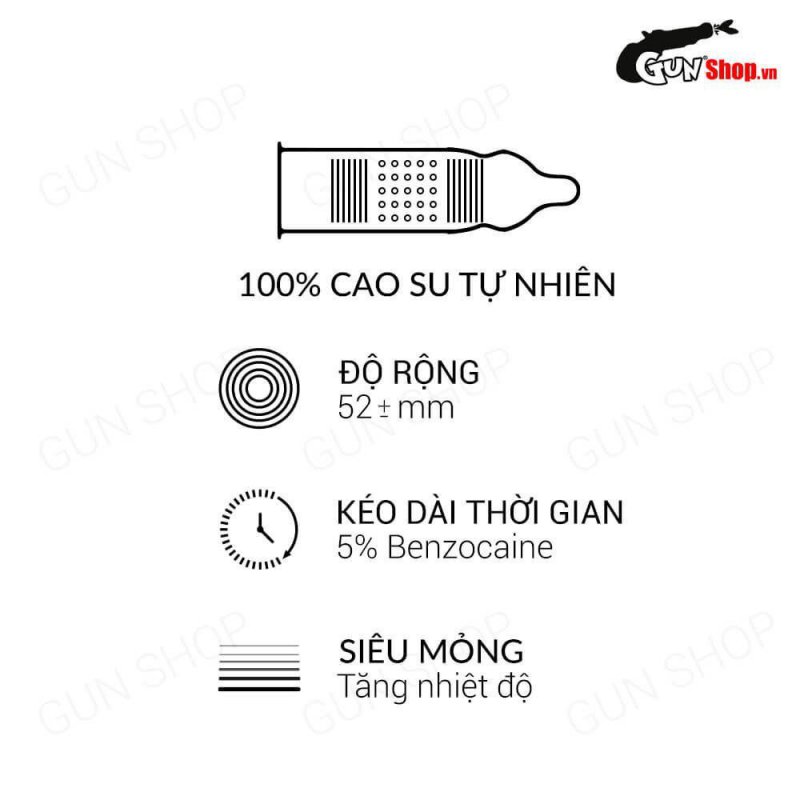 Bao cao su OLO siêu mỏng gân gai 0.01 kéo dài cực đỉnh 10 cái