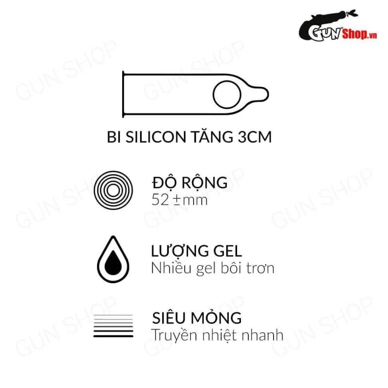 Bao cao su OLO 0.01 Bead Entering - Siêu mỏng bi tăng thêm 3cm - Hộp 10 cái