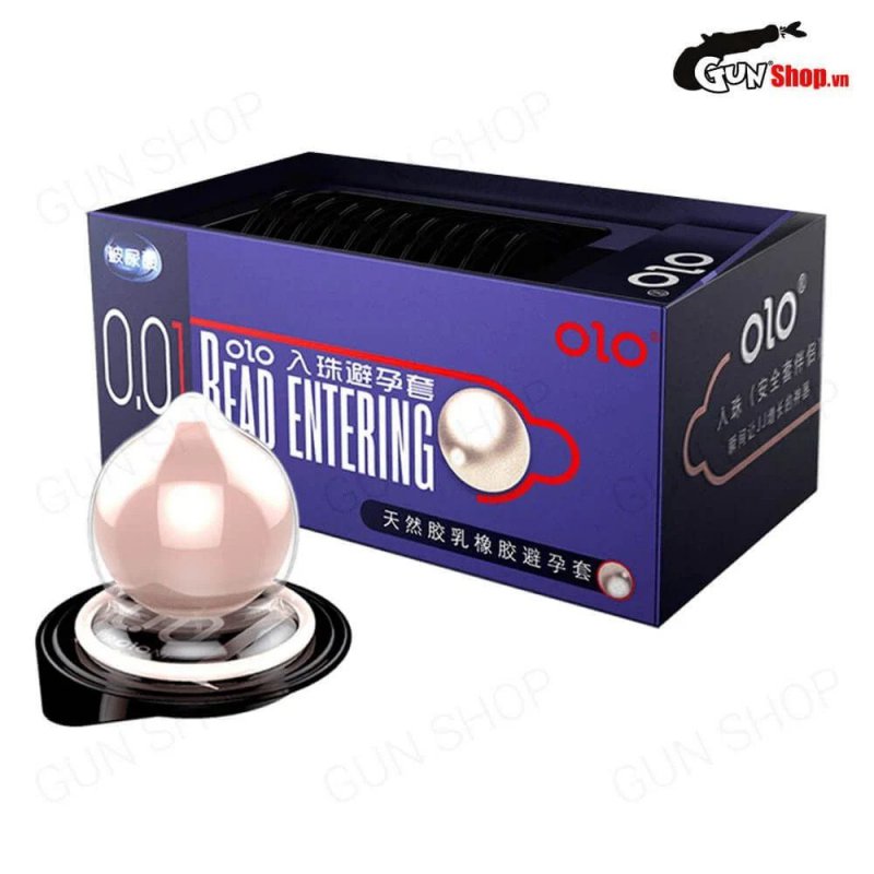 Bao cao su OLO 0.01 Bead Entering - Siêu mỏng bi tăng thêm 3cm - Hộp 10 cái