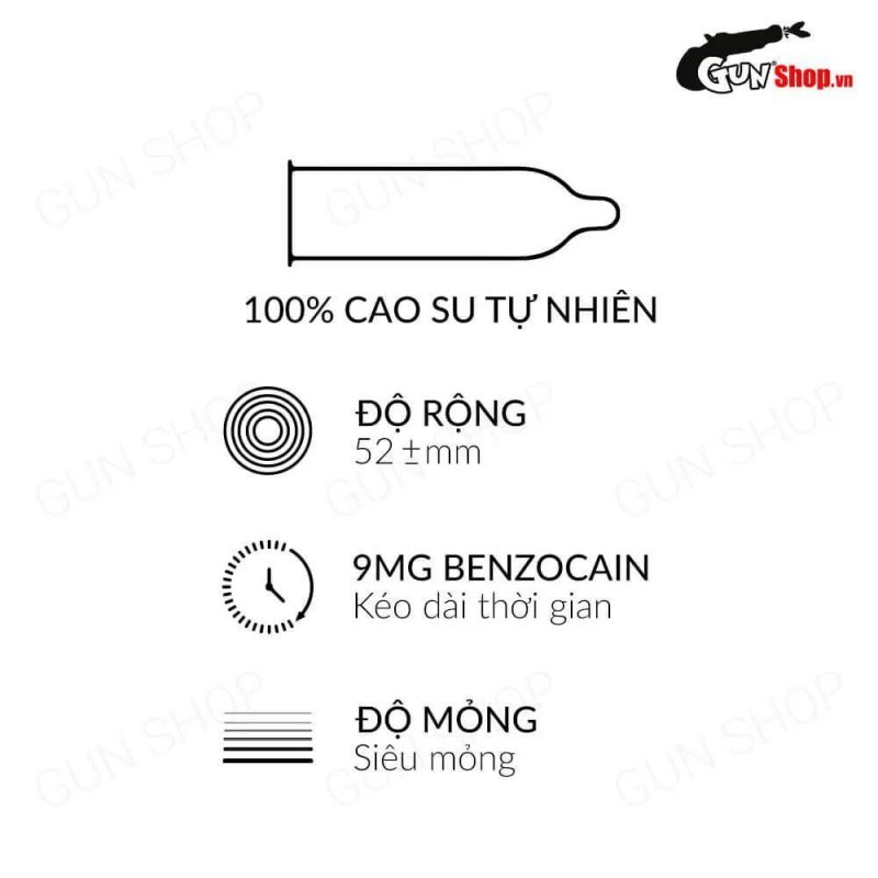 Bao cao su OLO 0.01 Gold siêu mỏng kéo dài thời gian an toàn 10 cái
