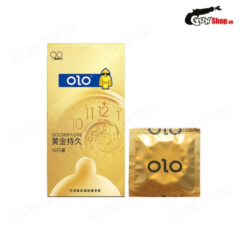 Bao cao su OLO 0.01 Gold siêu mỏng kéo dài thời gian an toàn 10 cái